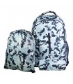 Set de sac à dos, sac gym et trousse Bagtrotter Bleu Camouflage